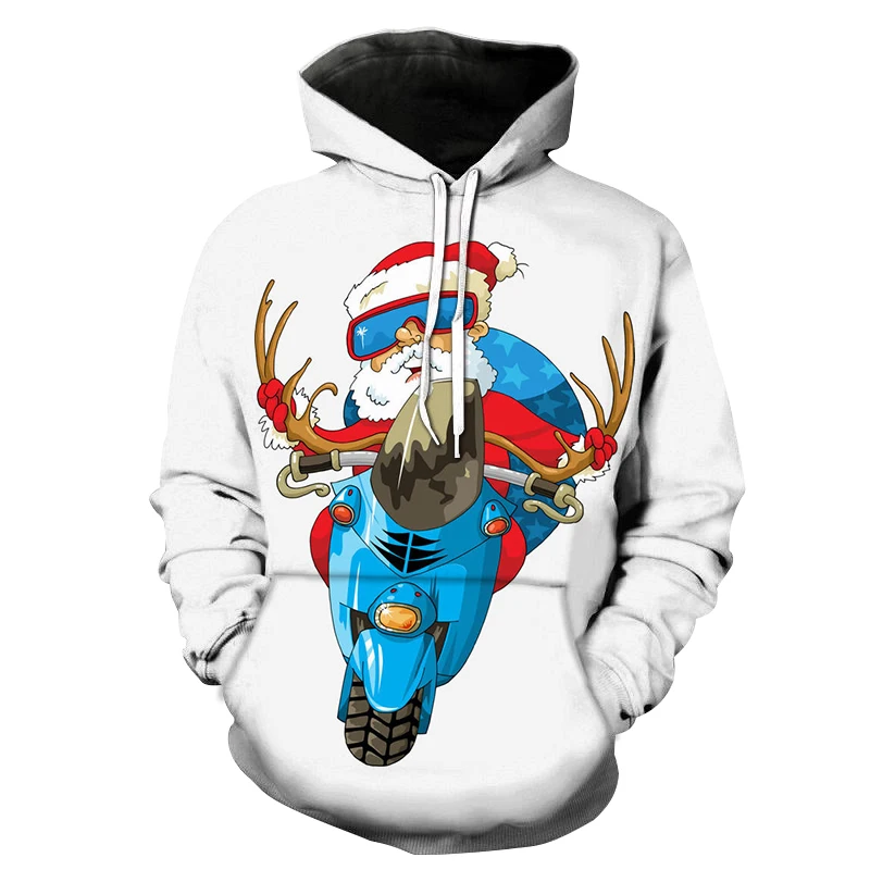 

New Christmas Hoodies for Men/women Autumn and Winter Oversized 3d Santa Claus Printed Sweatshirts Streetwear Male Tops