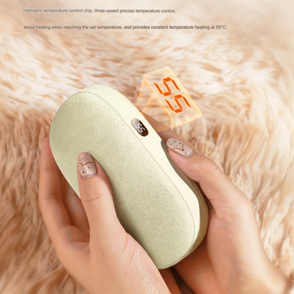 

6000/10000mAH Mini Hand Warmer 2 In 1 Portable Pocket Charger Bank Winter Heater Heating Temperature Display Mini Hand Warmer