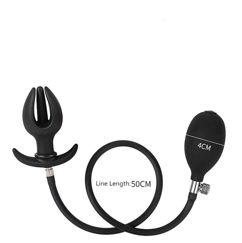 Plug anal hinchable de silicona con perlas de masaje_voghion.com