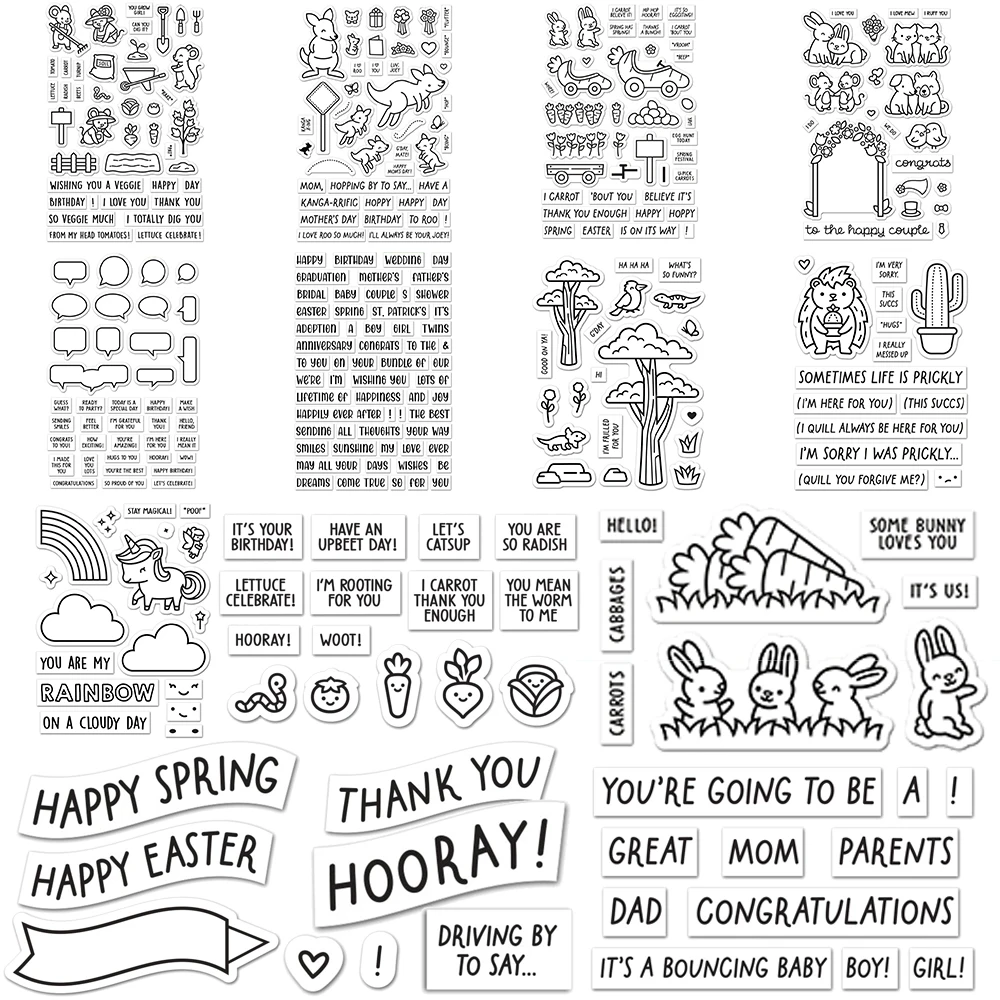 Kangaroo Boy Girl Bunny Tomato Farm Easter Smile Metal Cutting Dies/Clear Stamp DIY Crafts Card Making Scrapbooking Stencil L01