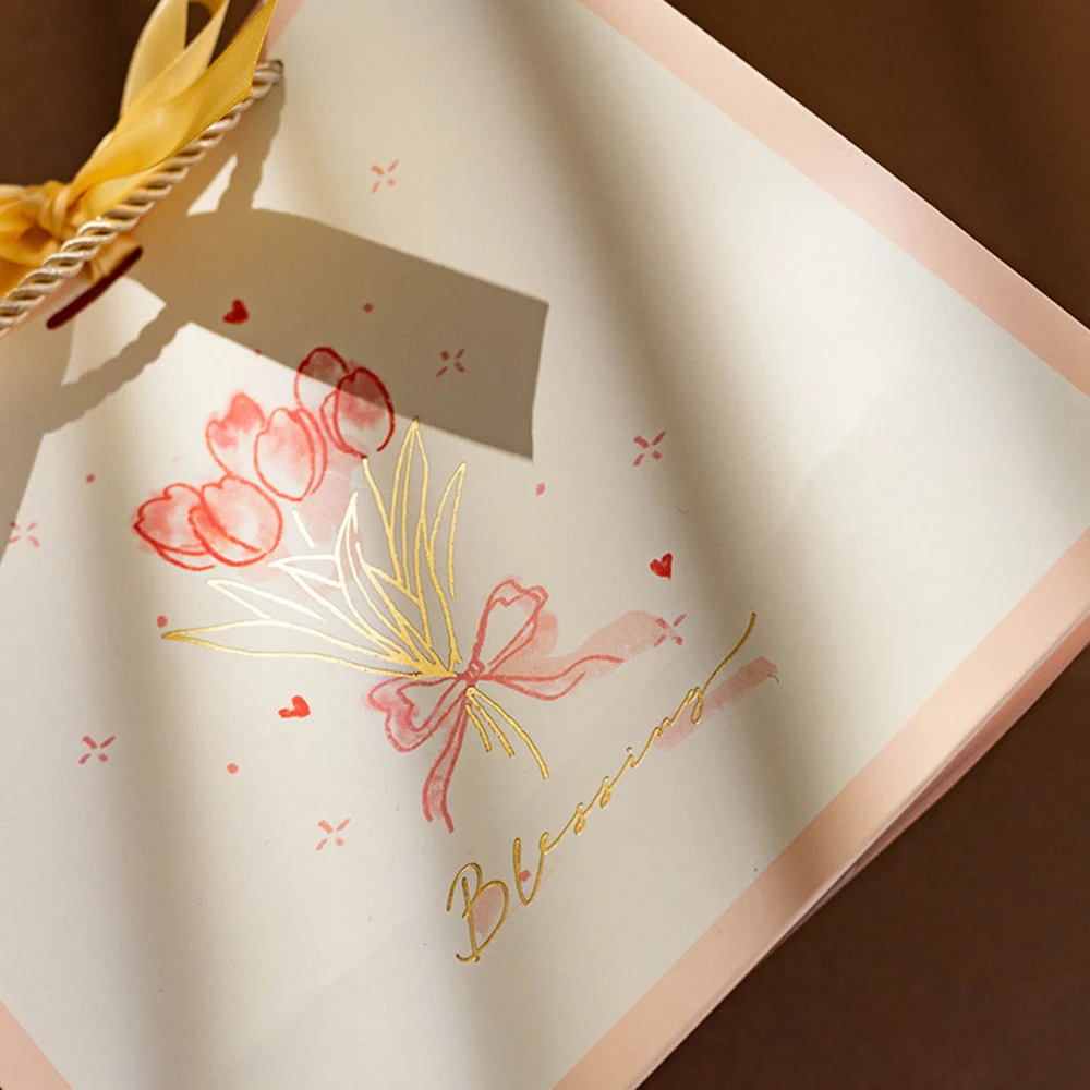 12Pcs/Lot Jewelry handbag with Bow Ribbon for Shopping Merchandise Candy Gift Case Business Clothing Christmas Valentine's Day