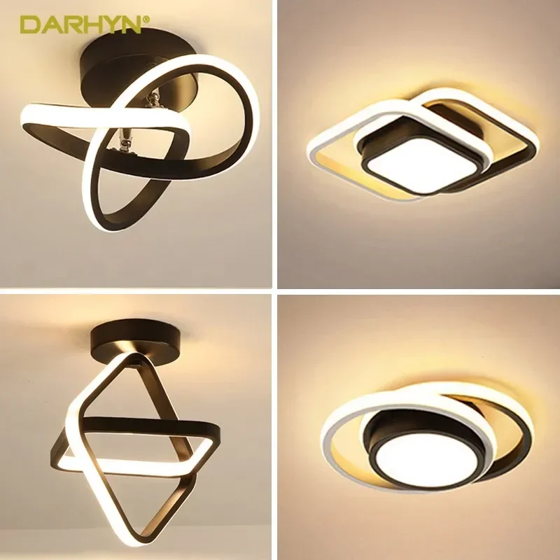 LED Ceiling Light Small Modern 2 Rings Creative Design Indoor Lighting Fixtures Hallway Balcony Aisle Office Lustre