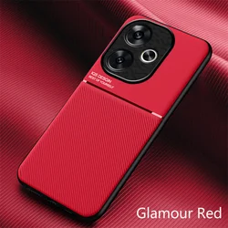 Rugged Non-Slip Case with Magnetic Car Mount Compatibility for Poco X7 (Red)