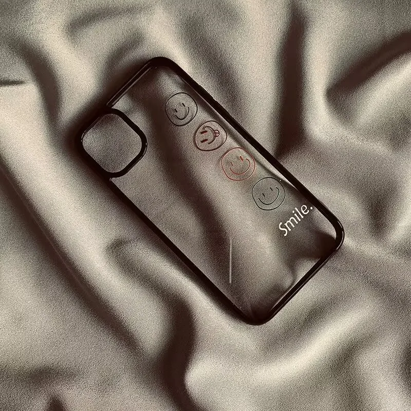 Lucky Side Smiling Face Clear Phone Case