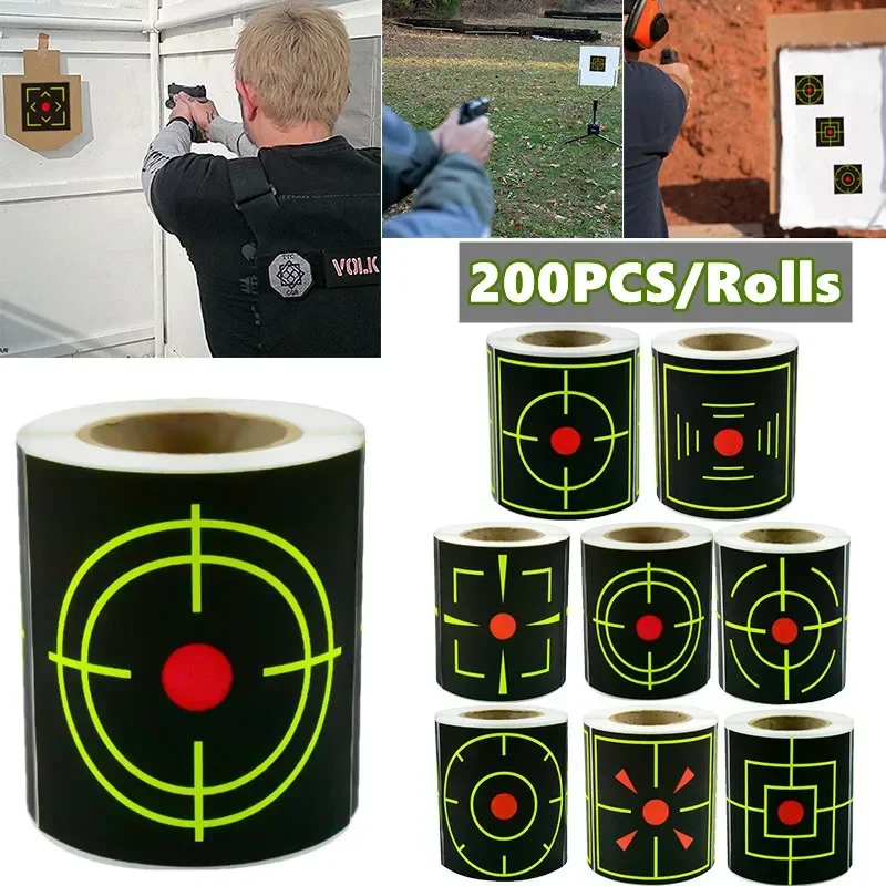 

200pcs/Roll 7.60cm Shooting Target Adhesive Paper Shoot Targets Splatter Reactive Stickers for Archery Bow Hunting Practice