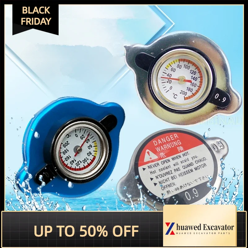 

For Komatsu Pc120/130/200/210/220/300-3-5-6-7-8 Water Tank Cover With Water Temperature Gauge Excavator Accessories