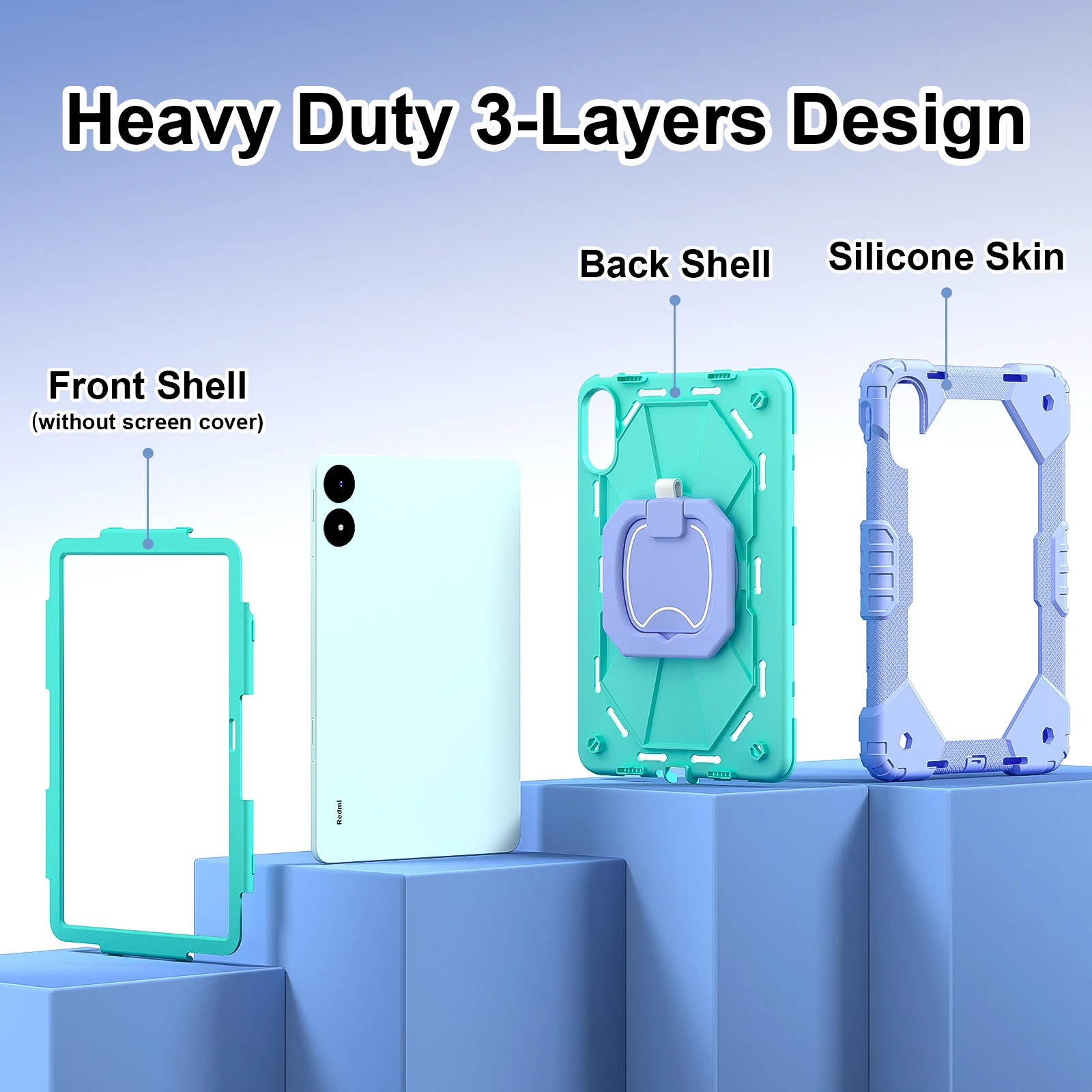 Multi-Fold Smart Cover with Transparent Back and Pen Slot