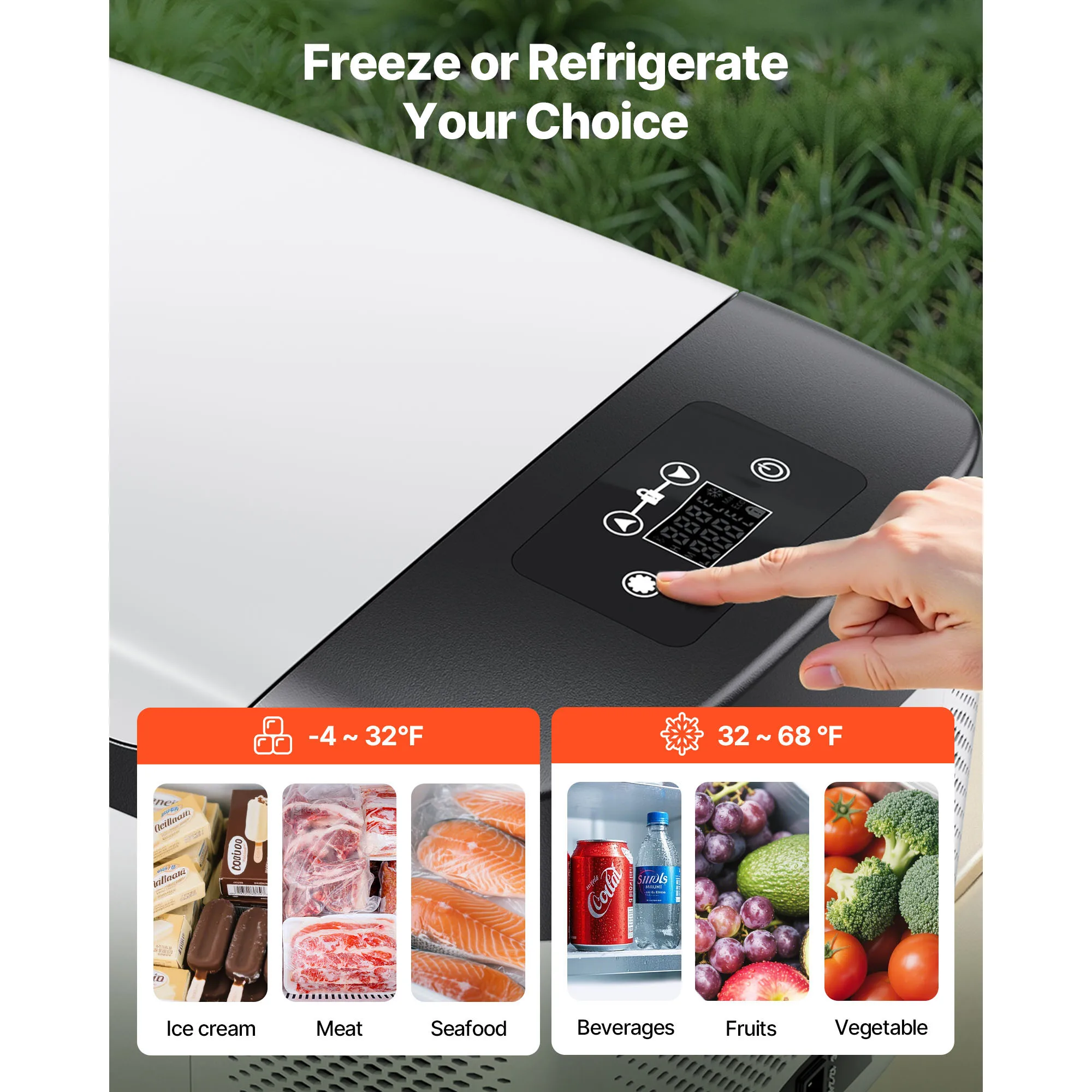 SucceBuy 15L Small Fridge Portable Car Freezer 12V/24V Mini Refrigerator Compressor Cooler for RVs Traveling Camping Outdoor 4