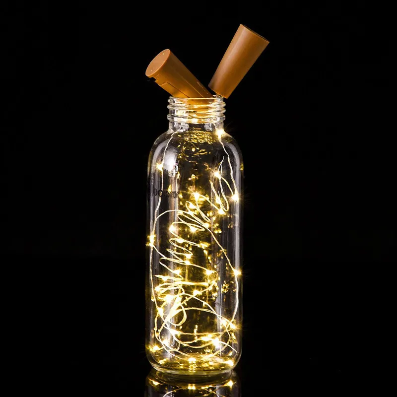 

10/20pcs Holiday Light LED Wine Bottle Lamp with Cork Copper Wire String Light Fairy Lamp for Party Wedding Christmas Decoration