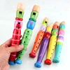 1pc Wooden Cartoon Flute Early Education Develop Type 6-Holes Recorder Flute For Children Musical Instruments Send Random 1