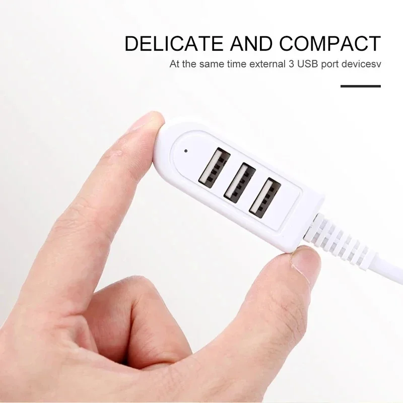 1-4pcs 3In1 USB Splitter Socket Multi-function 3A Charger Converter USB Port Hub Digital Data Cables Accessories Extension Cable 6