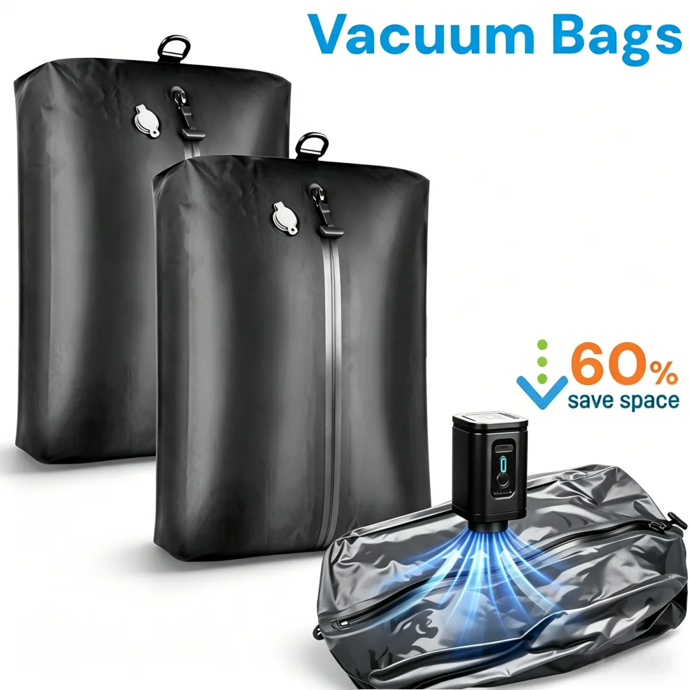 Travel Essentials Vacuum Storage Bags Luggage Packing Bag Compression Bag with Air Pump Clothes Organizer Packaging Cubes