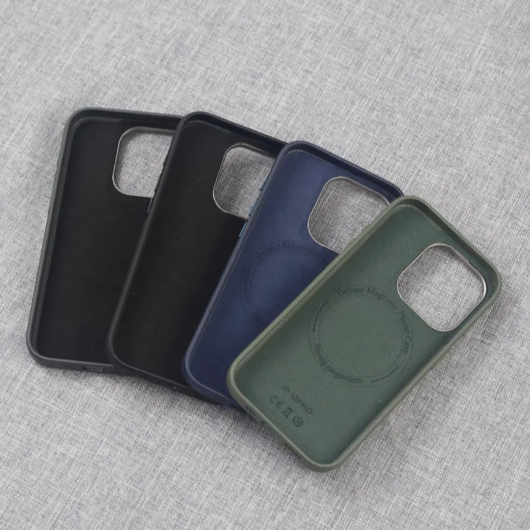 Luxury Diamond Texture PU Leather Magnetic Wireless Charging Shockproof Phone Case