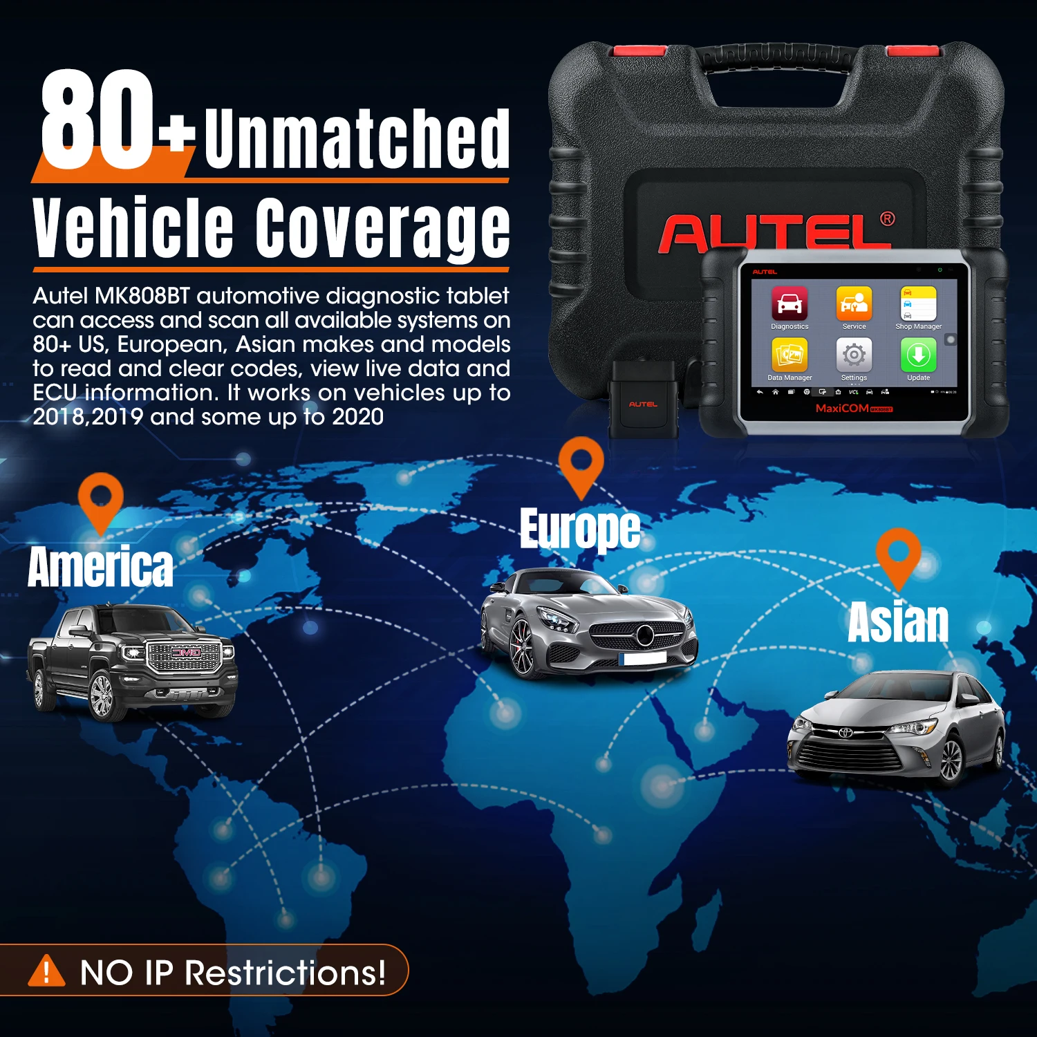 small car inspection equipment Autel MaxiCOM MK808BT Car Professional Diagnostic Tools Code Reader OBD1 OBD2 Bluetooth-compatible Active Test Scanner PK MK808 best car inspection equipment