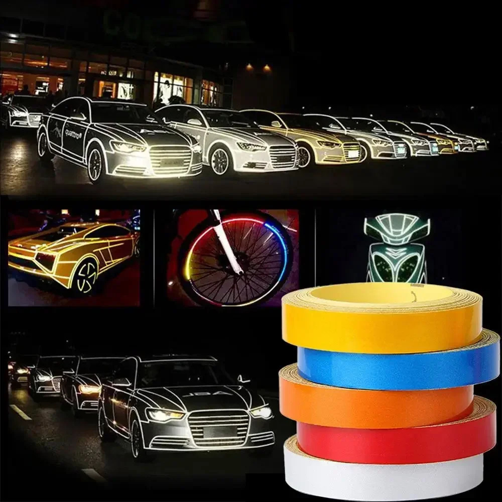 1cm*5m Reflective Tape 5 Colors Reflectors Warning Tape Night Safety Sticker for Bicycle Car