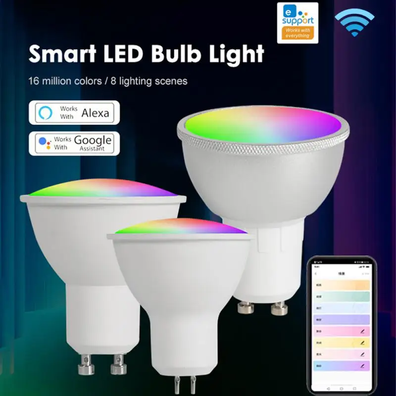 eWelink GU10 WiFi Smart Light Bulb 5W Smart Home RGB Adjustable Led Bulb Works With Alexa Google Home