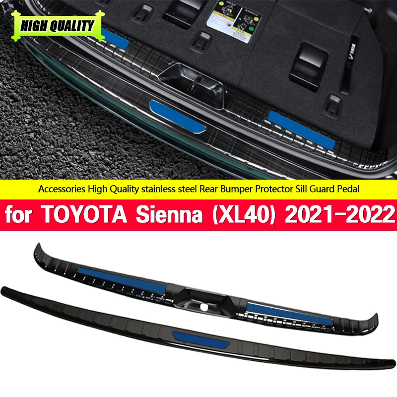 

For TOYOTA Sienna (XL40) 2021 2022 Stainless Steel Rear Bumper Protection Window Sill Outside Trunks Decorative Plate Pedal