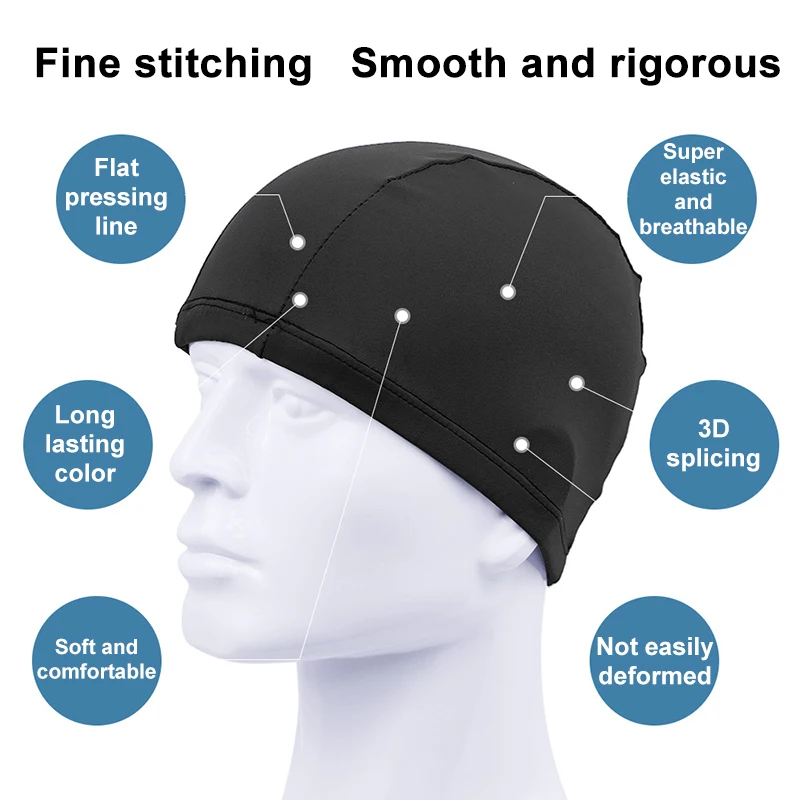 1Pc Ultra-thin Free Size Unisex Polyester Cloth Swimming Cap Protecting Ears Long Hair Water Sports Swimming Cap