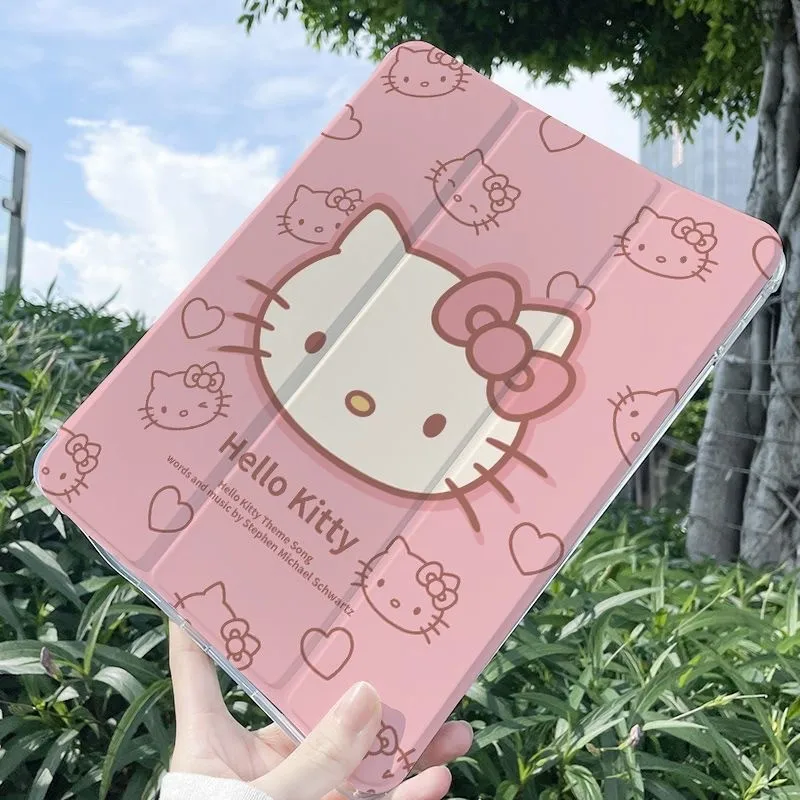 Sanrio Hello Kitty Ipad 2021 New Model Three Fold 12.9 Inch Transparent  Shockproof Case Air 5 4 3 Tablet Ipad Mini 4 5 Covers - AliExpress