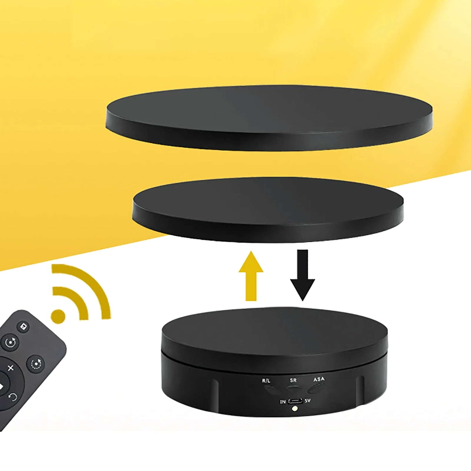Rotating Display Stand 3 Speeds Electric Rotating 360&deg; Turntable Regulation USB Charge Display Stand for Jewelry Shoes