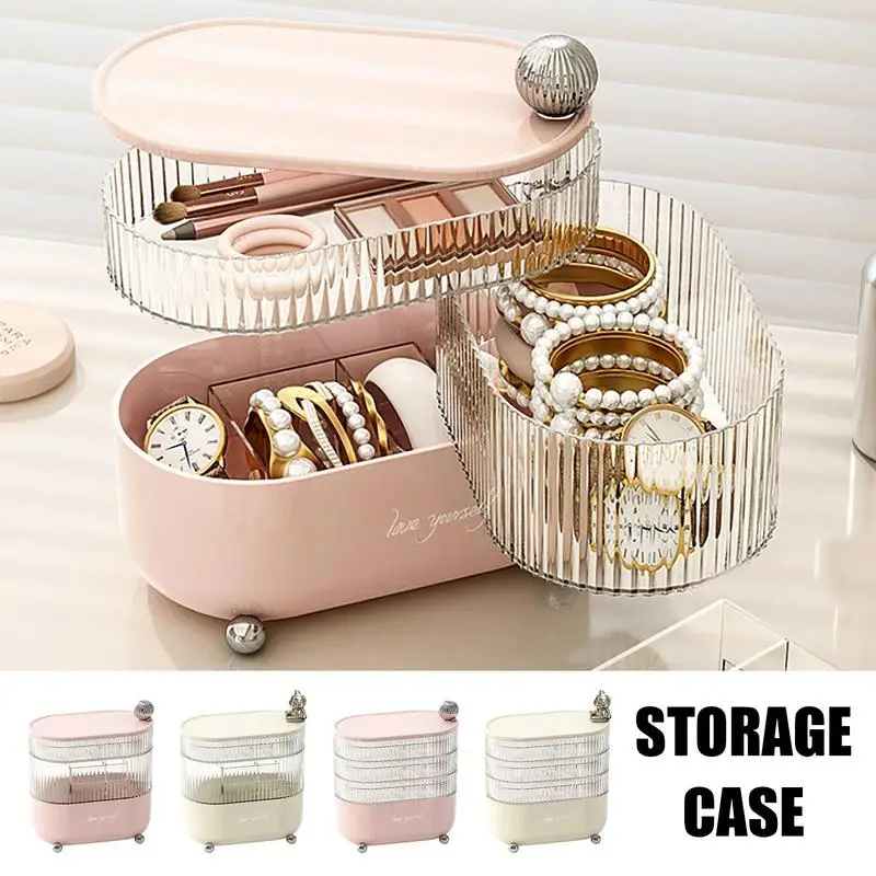 

360 Rotating Makeup Brushes Holder Desktop Makeup Brush Storage Bucket With Lid Luxury Cosmetic Organizer Eyebrow Pencil Box