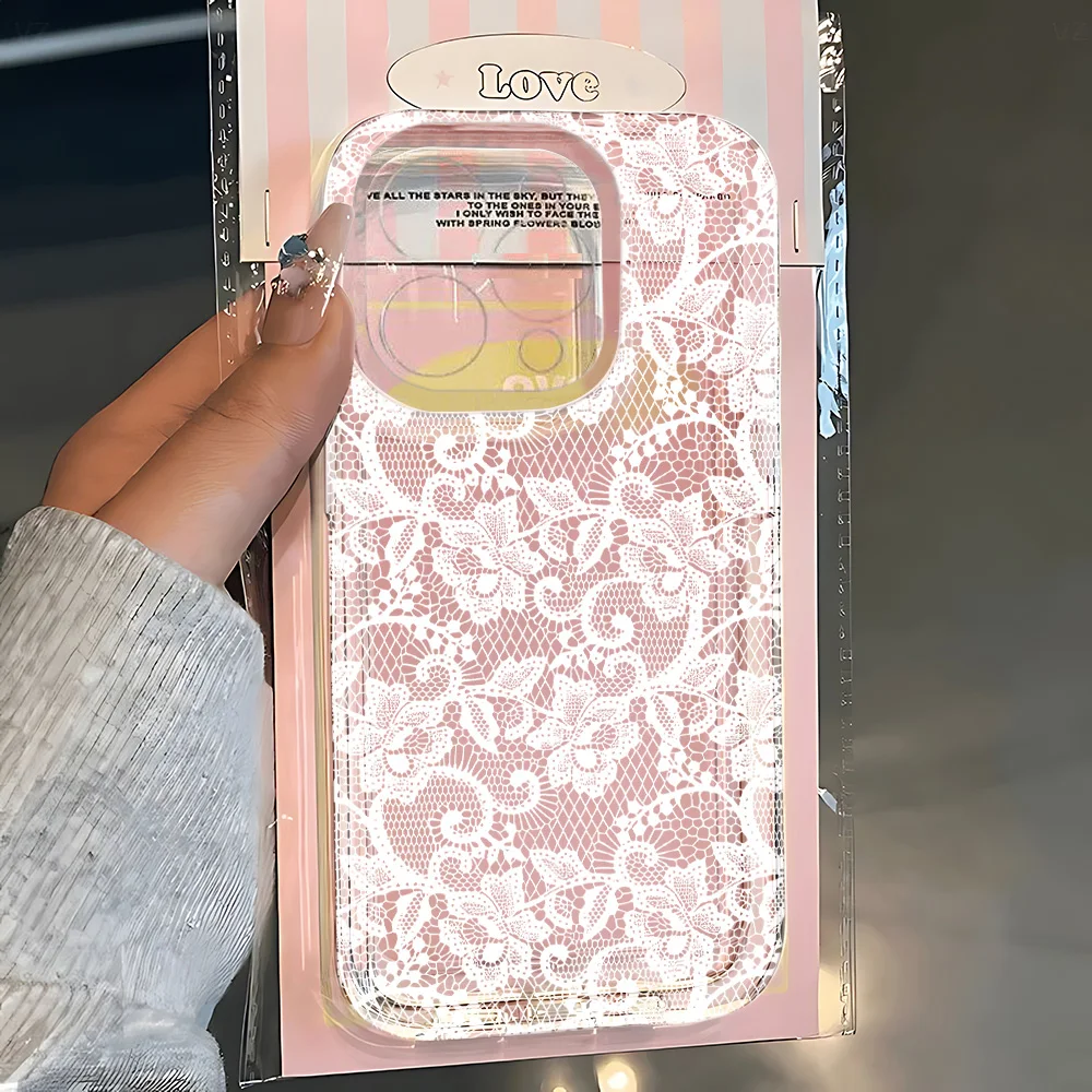 Elegant Romantic White Lace Pattern Phone Case