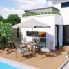 5 Piece Patio Dining Set, Green, Weather Resistant PE Rattan Table and Chairs, Comfortable Cushions, Easy Maintenance 3