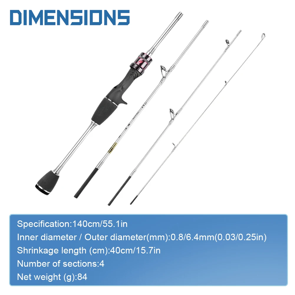 1.4M Casting Fishing Rods Ultralight Lure Trout Mini Pole 4 Section Carbon Fiber Poles Portable Casting Rod Fishing Equipment