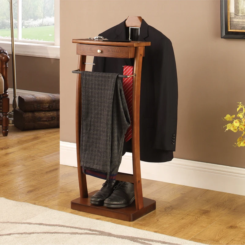 Suit Valet Stand with Drawer Coat racks Stand Hanger organizer