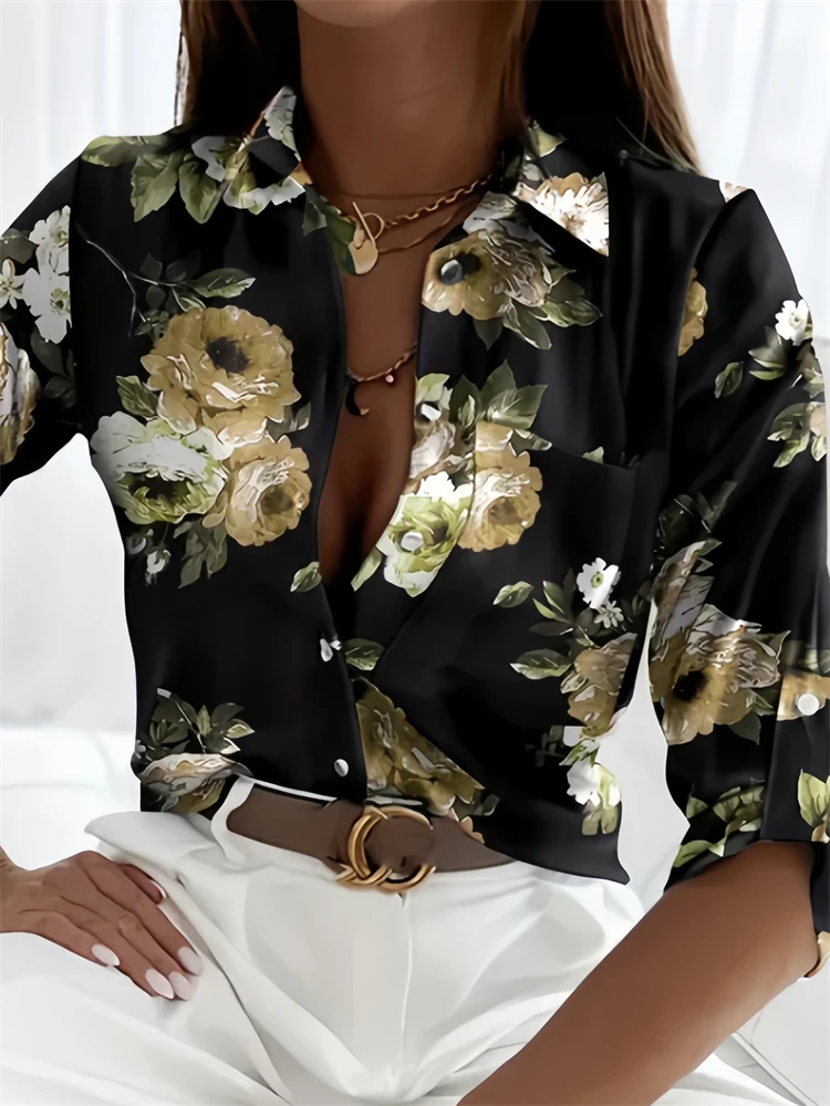 Hot Ladies Shirt 3D Print Long Sleeve Loose Shirts Hawaiian Shirts Fashion and Casual Character Size Comfortable Fabric