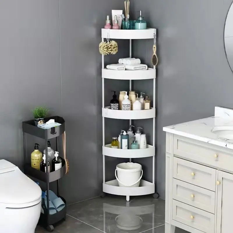 Toilet storage rack corner rack floor standing toilet bathroom triangle corner storage rack crevice multi-layer kitchen 3
