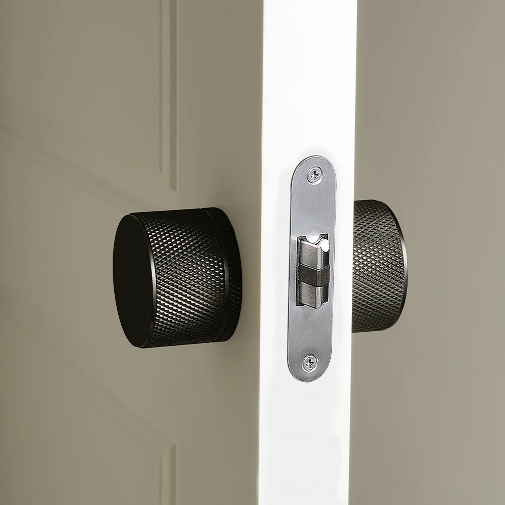 DOOROOM Luxury Invisible Door Lock Two Side Interior Bedroom Door Minimalist Handle Indoor Hidden Lock Secret Round Handle