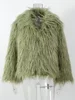 Solid Color Plush Women's Coat Fashion Fluffy Faux Fur Jacket  Long Sleeve Warm Cardigan Coat 2024 Lady Winter Street Outerwear 4
