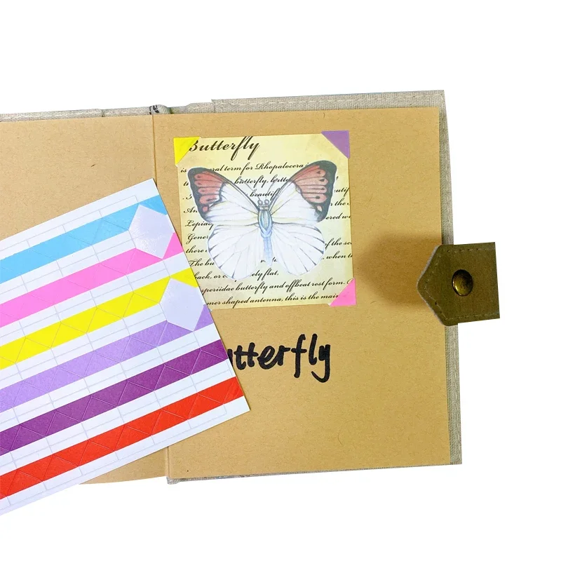 Vibrant PVC Photo Corner Stickers for DIY Projects and School Supplies
