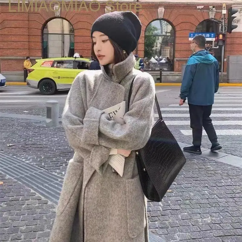 New ladies Luxury Real  Cashmere Wool Woolen trench coats  Ladies fashion natural woolen coats   Streetwear