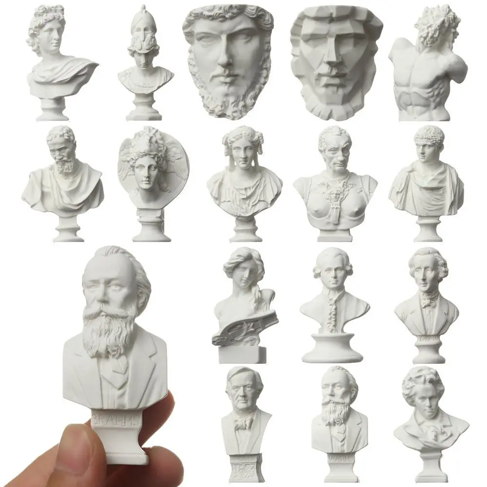 1PC Nordic Style Sculpture Greek Mythology Plaster Statue David Head Portraits Bust Mini Gypsum Statue Drawing Practice Crafts ornament crafts miniature ornament miniature figurines