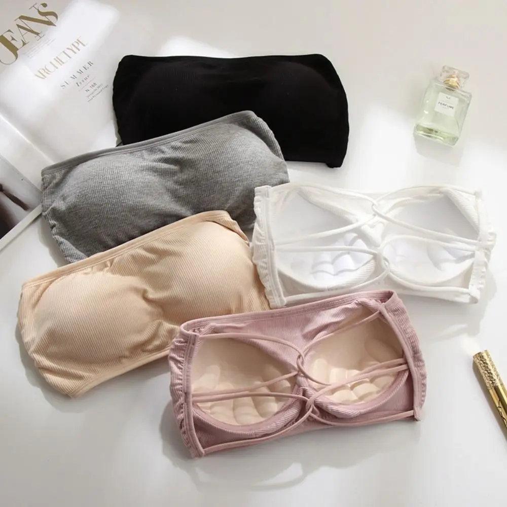 Women Lingerie Bra Women Tube Tops Women Strapless Bra Cotton Women Invisible Chest Fashion Sexy Tube Top Inside Dress Side Female Lingerie Summer Chest Wraps