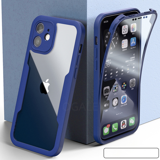 iPhone 13 12 11 Pro Max Case Cover for iPhone 13 13Pro Max 13 12 Mini Case 360 Protection Front + Back Clear Full Cover