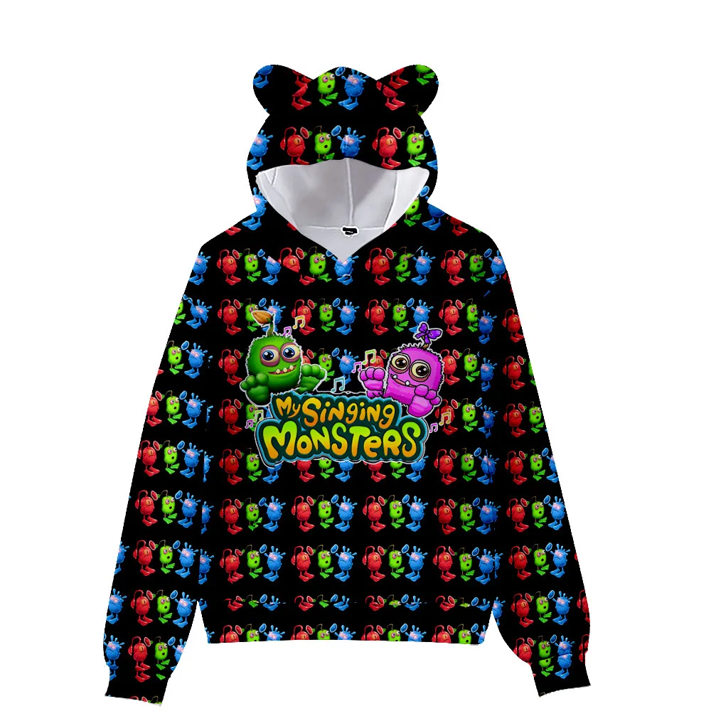 

3D New My Singing Monsters Monster Concert Cat Ears Pullover Anime Hooded Sweater Adult Children Fashion Loose Sweater