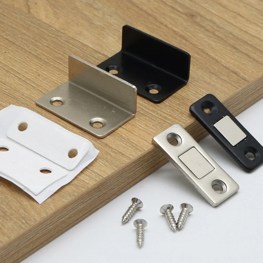 Punch Free Door Stopper Strong Magnetic L-shaped Closet Door Closer Ultra Thin Invisible Anti Collision for Home Improvement