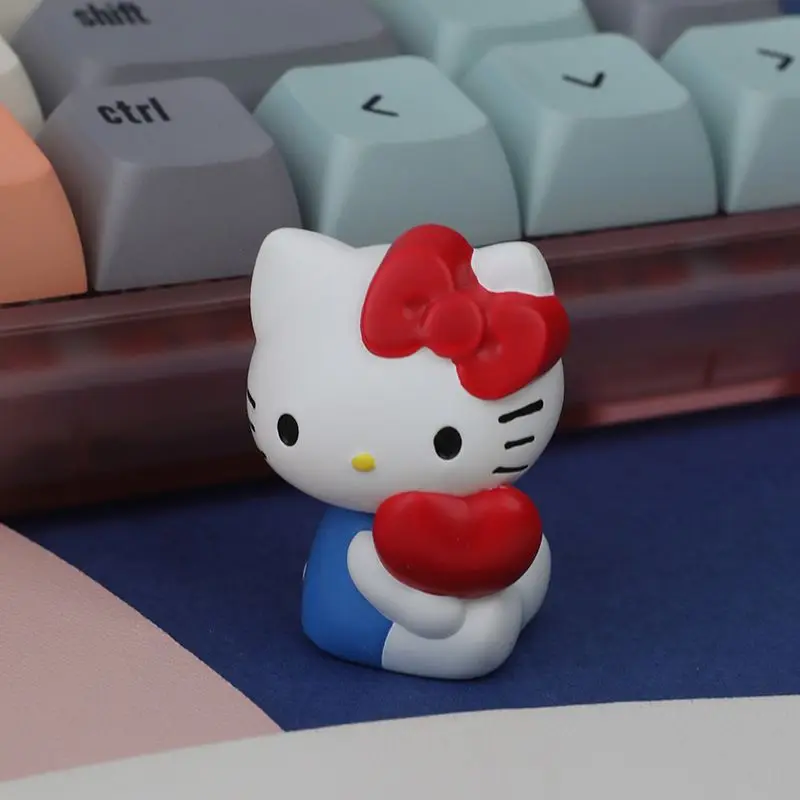 기계식 키보드용 3D 귀여운 키티 키캡 맞춤형 체리 크로스 축 키 캡 ECS 키 장식 선물