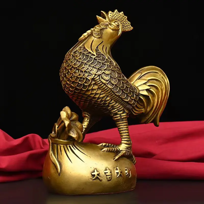 

Brass Home Rooster Zodiac Rooster Office Desktop Decoration Opened statues for home accessories