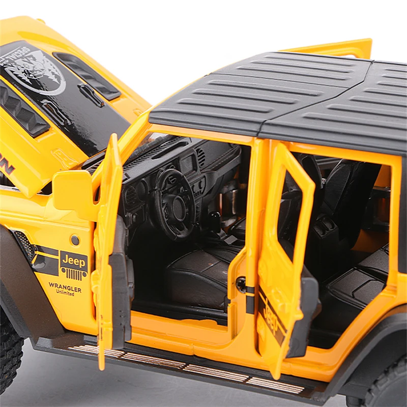 1:22 Jeeps Wrangler Rubicon Alloy Car Model Diecasts Metal Off-road Vehicles Car Model Simulation Collection Childrens Toys Gift 3