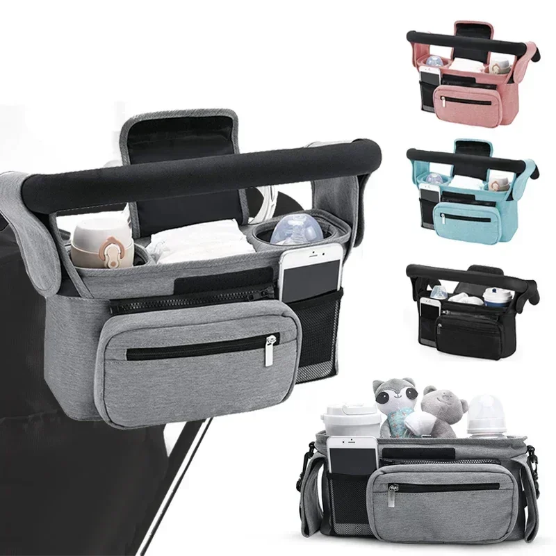 Stroller Organizer Bags Mummy Large Capacity Travel Hanging Bag Phone Bottle Holder Pram Diaper Bags Baby Stroller Accessories