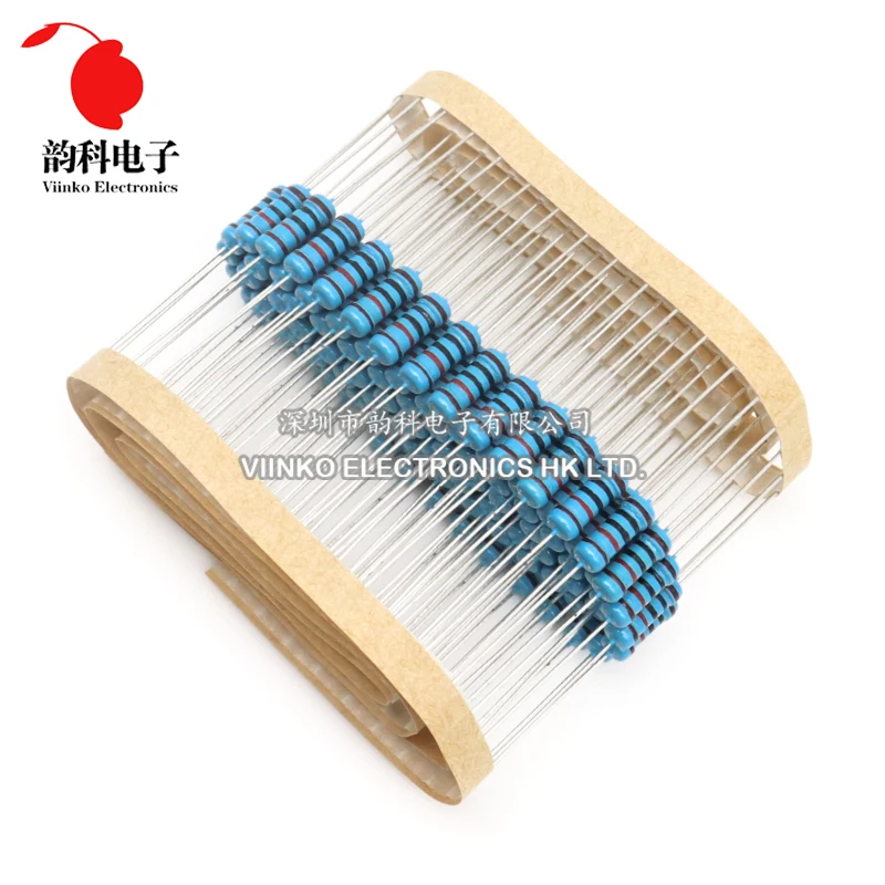 1W Metal film resistor 1% 0.1R-2.2M 10R 22R 47R 100R 330R 1K 4.7K 10K 22K 47K 100K 330K 470K 1 2 10 22 47 100 330 1M ohm 20pcs metal film resistor