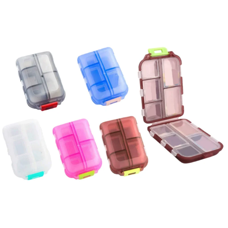 Travel Pill Organizer w Lables, Small 10 Grid Compartments Pocket Pharmacy,  Handy Pill Holder Box - Portable Medicine Container - AliExpress