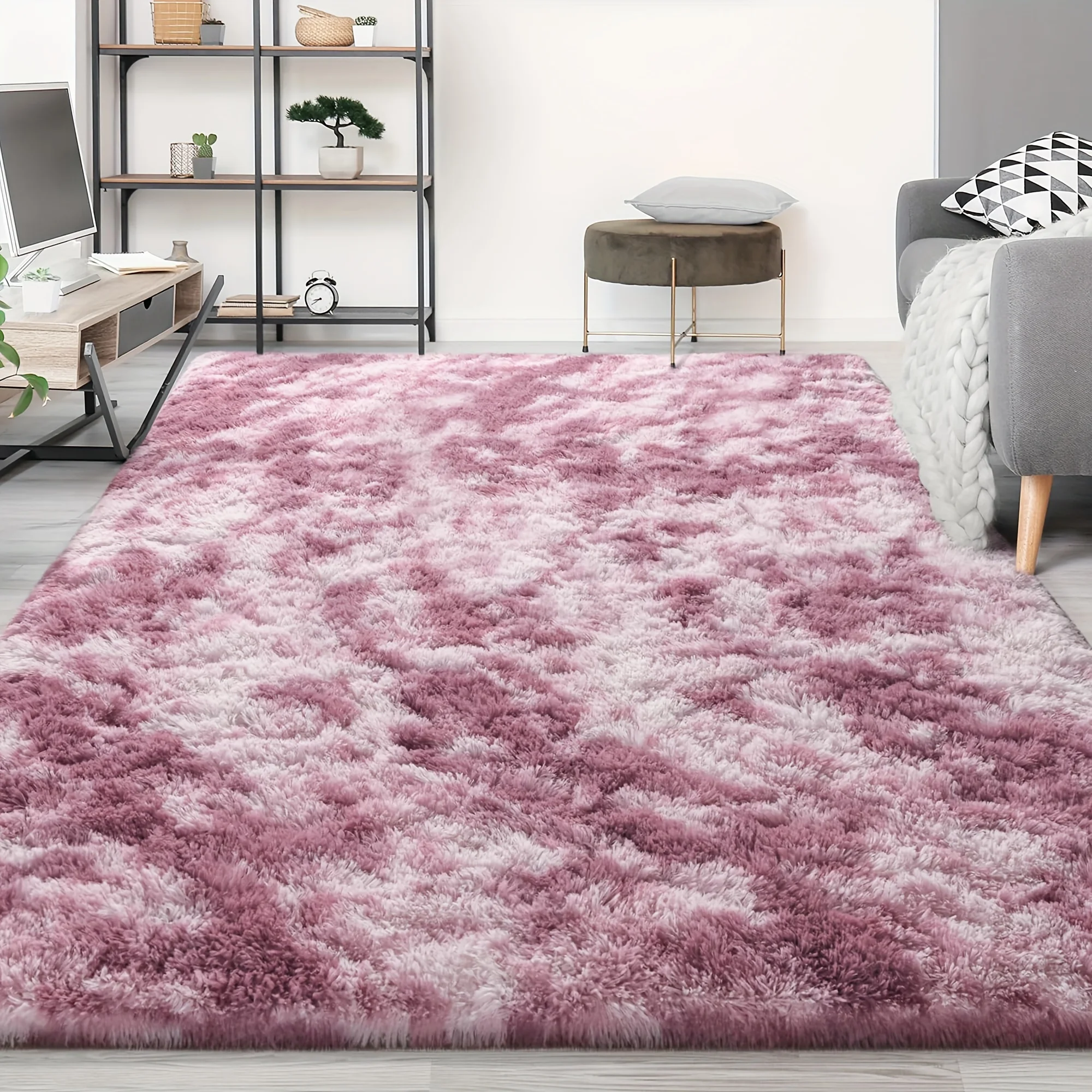 

1pc, Fluffy Rugs For Living Room, Ultra Soft Plush Area Rug For Bedroom, Anti-Skid High Pile Indoor Carpet For Nursery, Room, Pl