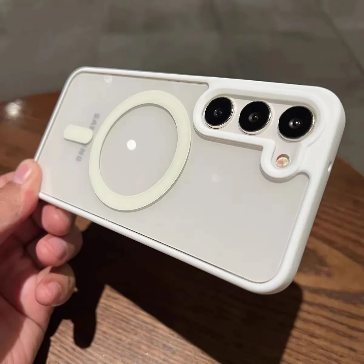Magnetic Transparent Wireless Charging Phone Case with Matte Finish
