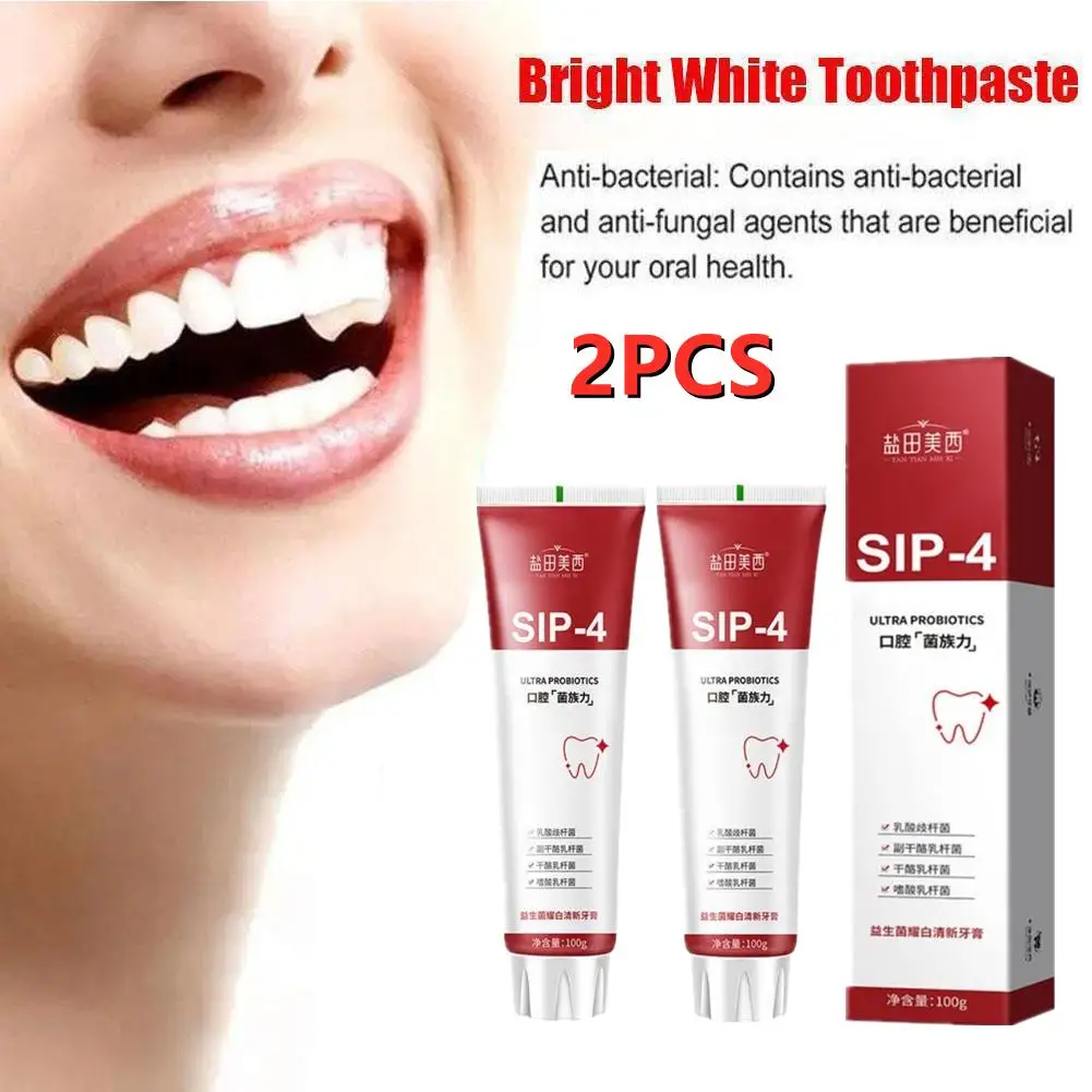 

2PCS Sip-4 100g Probiotic Toothpaste Brightening & Stain Fresh Whiten Teeth Sp-4 Toothpaste Toothpaste Removing Bad Breath