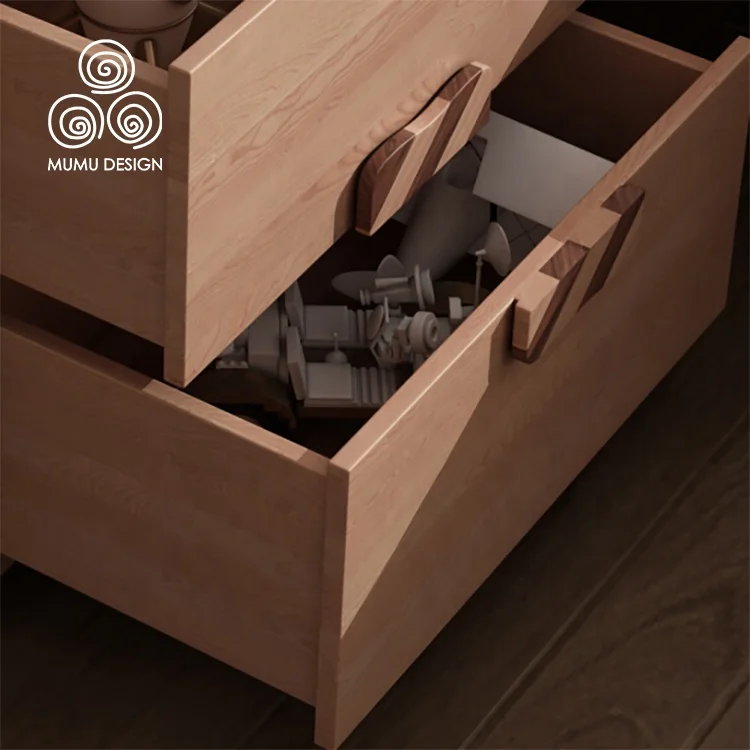 Furniture Children Bedside Drawers Luxury Modern Antique Style Smart Nordic Wooden Nightstand